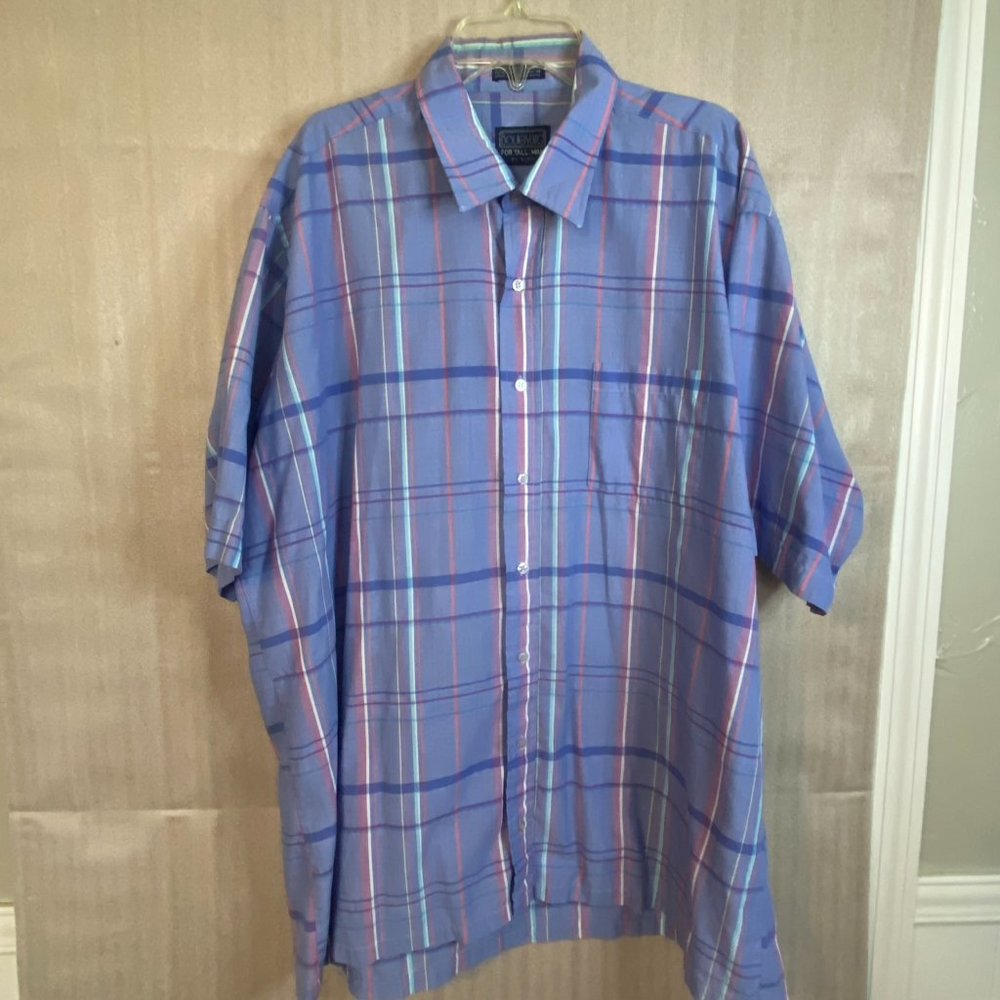 Men's Button Down Short Sleeve Shirt XL Tall